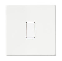 Hamilton 7G2MWR21WH-W Hartland G2 Screwless 1G 10AX 2 Way Plate Switch - Matt White, White Insert