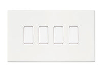 Hamilton 7G2MWR24WH-W Hartland G2 Screwless 4G 10AX 2 Way Plate Switch - Matt White, White Insert