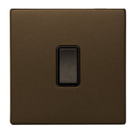 Hamilton 7G2RBRRTBL-B Hartland G2 Screwless 10AX Push To Make/Push to Break Retractive Plate Switch - Richmond Bronze, Black Insert