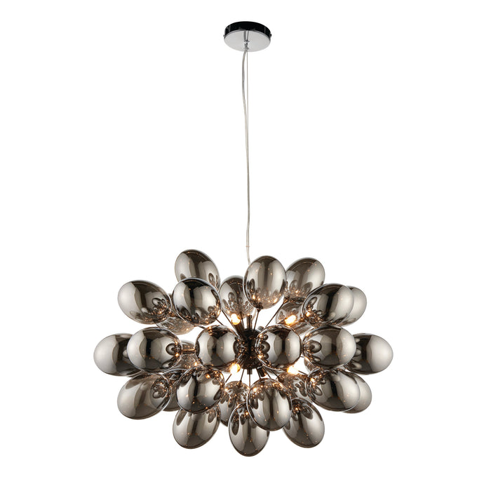 Endon 80124 Infinity 8lt Pendant Black chrome plate & dark chromed glass 8 x 3W LED G9 (Required) - westbasedirect.com