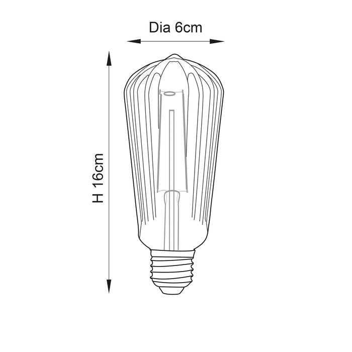 Endon 80180 Ribb Pear 1lt Accessory Clear glass 4W LED E27 Warm White - westbasedirect.com