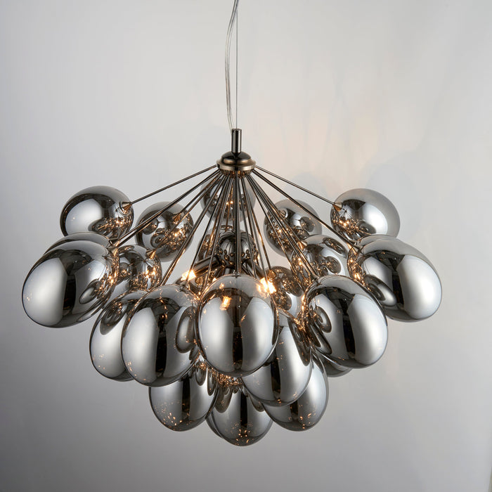 Endon 80199 Infinity 6lt Pendant Black chrome plate & dark chromed glass 6 x 28W G9 clear capsule (Required) - westbasedirect.com