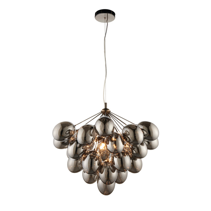 Endon 80199 Infinity 6lt Pendant Black chrome plate & dark chromed glass 6 x 28W G9 clear capsule (Required) - westbasedirect.com