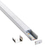 Saxby 80497 RigelSLIM Surface 2m Aluminium Profile/Extrusion Silver Silver anodised & opal pc - westbasedirect.com