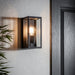 Endon 80600 Oxford 1lt Wall Matt black & clear glass 28W E27 Eco GLS (Required) - westbasedirect.com