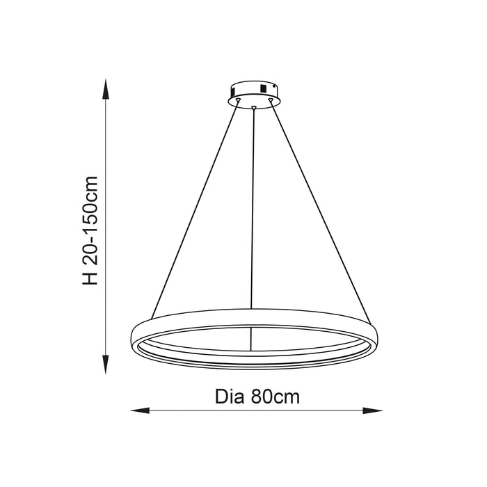 Endon 80628 Staten 1lt Pendant Matt black & white silicone 43.5W LED tape module (SMD 2835) Warm White - westbasedirect.com