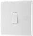 BG 811 White Round Edge One Way Single Light Switch 10A - westbasedirect.com