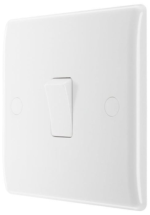 BG 812 White Round Edge Single Light Switch 10A (5 Pack) - westbasedirect.com