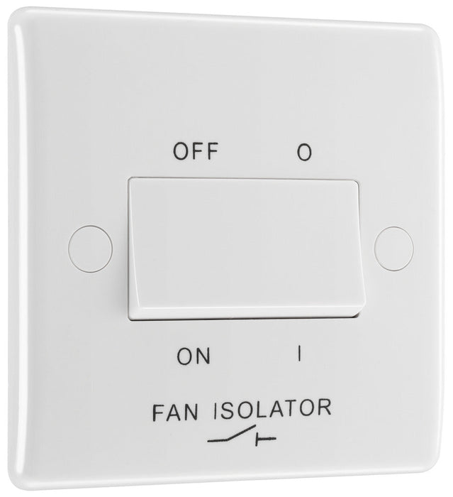 BG 815 White Round Edge Fan Isolator Switch TP 10A - westbasedirect.com