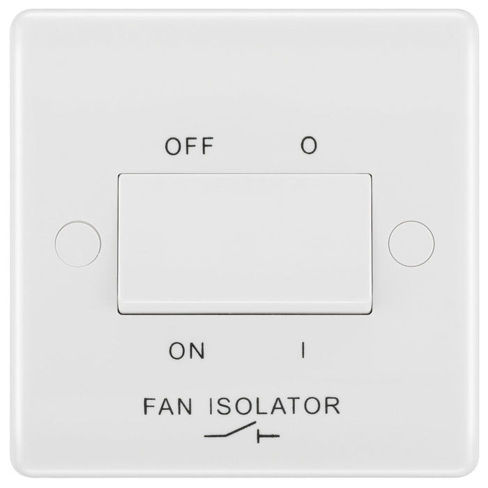 BG 815 White Round Edge Fan Isolator Switch TP 10A - westbasedirect.com