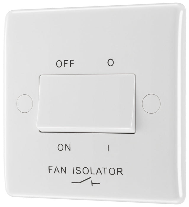 BG 815 White Round Edge Fan Isolator Switch TP 10A - westbasedirect.com