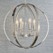 Endon 81508 Ritz 6lt Pendant Bright nickel plate with clear crystal & faceted acrylic 6 x 40W E14 candle (Required) - westbasedirect.com