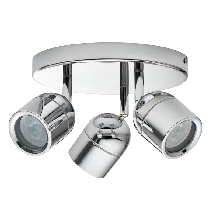 Saxby 81571 Knight IP44 GU10 Triple Spotlight - Chrome (Lamp Not Included)