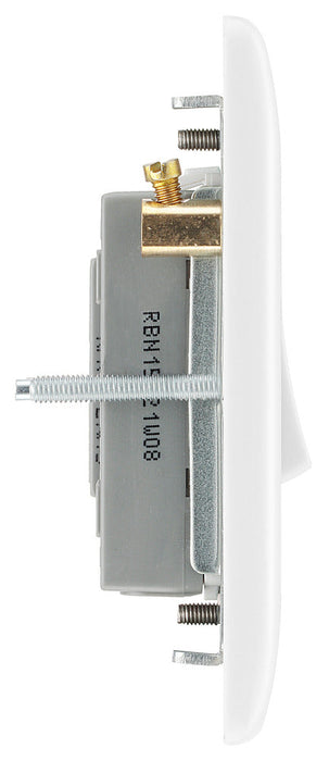 BG 815F White Round Edge Triple Pole Fused Fan Isolator Switch 10A