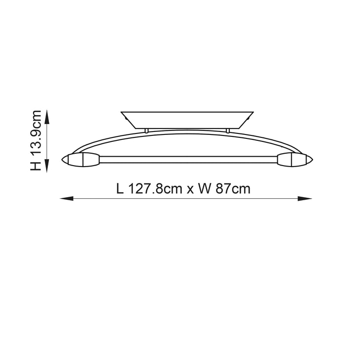 Endon 81691 Harper LED 2lt Flush Chrome plate & opal glass 2 x 16W LED T5 - westbasedirect.com