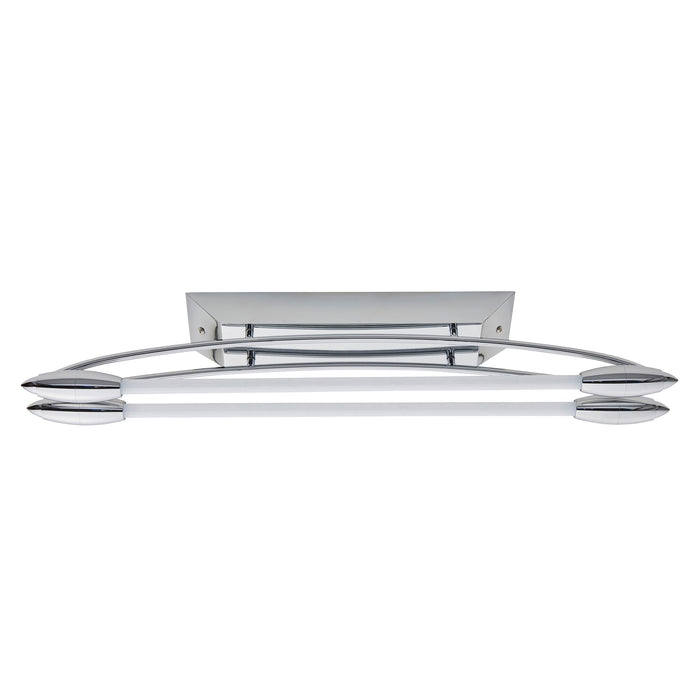 Endon 81693 Harper LED 2lt Flush Chrome plate & opal glass 2 x 8W LED T5 - westbasedirect.com