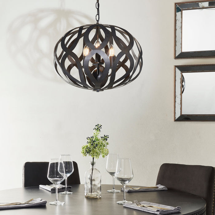 Endon 81750 Sirolo 3lt Pendant Antique brushed bronze paint 3 x 6W LED E14 (Required) - westbasedirect.com