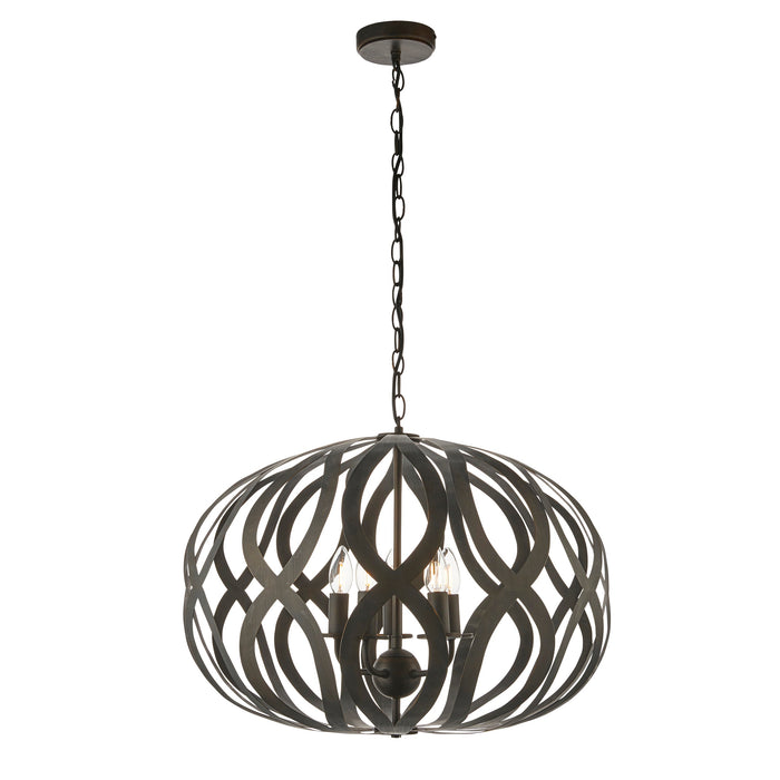 Endon 81752 Sirolo 5lt Pendant Antique brushed bronze paint 5 x 6W LED E14 (Required) - westbasedirect.com