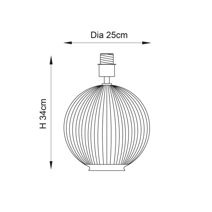 Endon 81896 Jemma 1lt Table Clear ribbed glass & satin nickel plate 10W LED E27 (Required) - westbasedirect.com