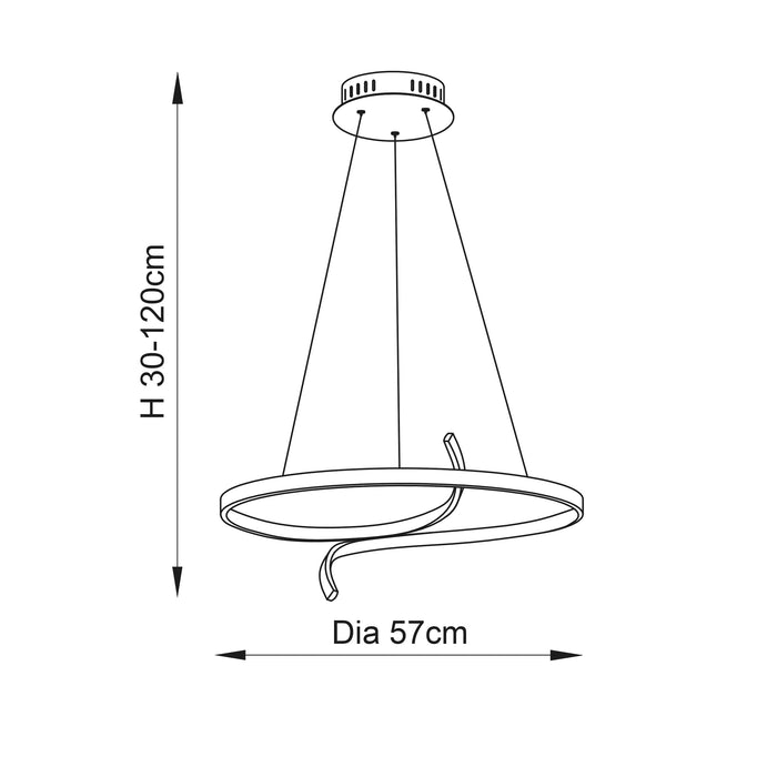 Endon 81903 Rafe 1lt Pendant Satin nickel plate & white silicone 36.5W LED (SMD 2835) Warm White - westbasedirect.com