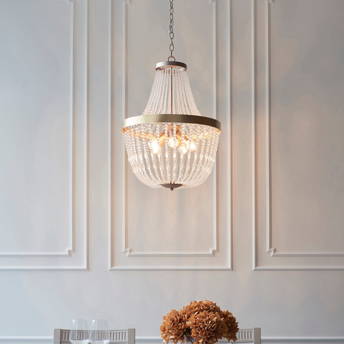 Endon 81913 Celine 5lt Pendant Rose gold paint & clear glass 5 x 40W E14 golf (Required) - westbasedirect.com