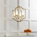 Endon 81914 Edrea 4lt Pendant Satin brass plate & frosted glass 4 x 6W LED E14 (Required) - westbasedirect.com