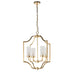 Endon 81914 Edrea 4lt Pendant Satin brass plate & frosted glass 4 x 6W LED E14 (Required) - westbasedirect.com