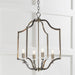 Endon 81916 Lainey 4lt Pendant Antique brass plate & clear crystal 4 x 40W E14 candle (Required) - westbasedirect.com