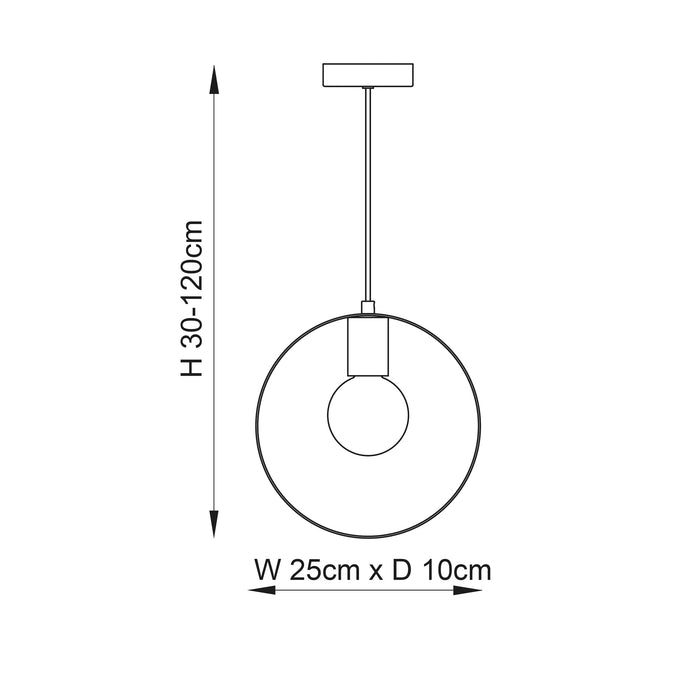 Endon 81921 Hoop 1lt Pendant Brushed brass plate 40W E27 GLS (Required) - westbasedirect.com