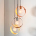 Endon 81922 Hoop 3lt Pendant Brushed brass, nickel & copper plate 3 x 40W E27 GLS (Required) - westbasedirect.com