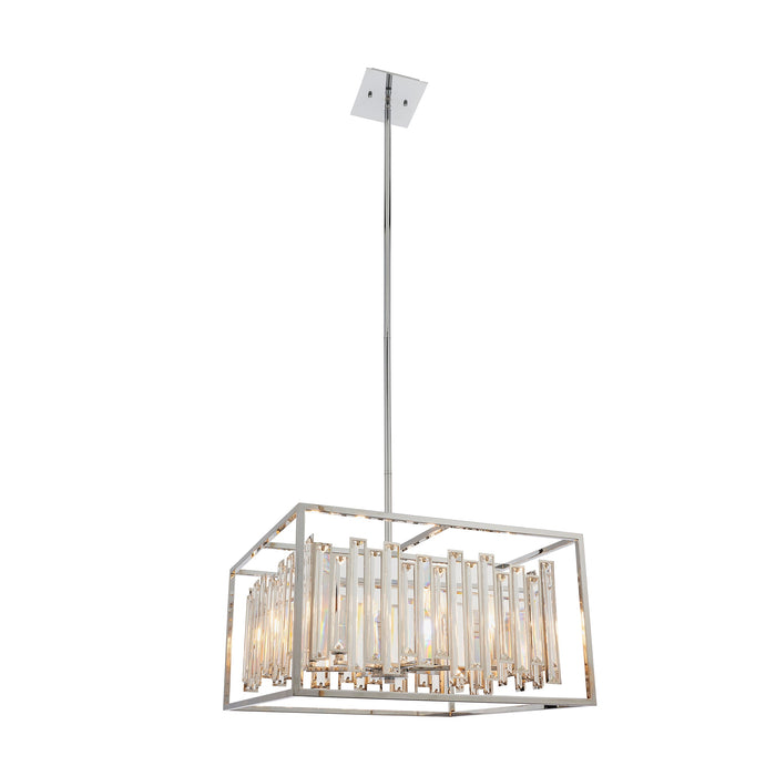 Endon 81931 Acadia 6lt Pendant Clear crystal & chrome plate 6 x 40W E14 candle (Required) - westbasedirect.com