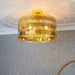 Endon 81964 Eldora 3lt Flush Gold effect plate 3 x 40W E14 golf (Required) - westbasedirect.com