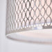 Endon 81969 Cordero 3lt Pendant Satin nickel plate, white fabric & frosted glass 3 x 10W LED E27 (Required) - westbasedirect.com