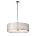 Endon 81969 Cordero 3lt Pendant Satin nickel plate, white fabric & frosted glass 3 x 10W LED E27 (Required) - westbasedirect.com