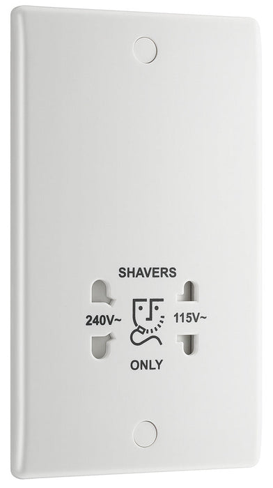 BG 820 White Round Edge Dual Voltage Shaver Socket - westbasedirect.com