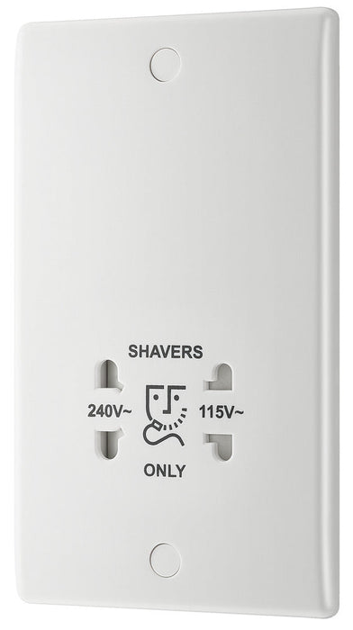 BG 820 White Round Edge Dual Voltage Shaver Socket - westbasedirect.com