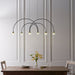 Endon 82016 Zander 6lt Pendant Matt black & brushed brass finish with clear crystal 6 x 2.16W LED (SMD 2835) Warm White - westbasedirect.com