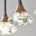 Endon 82016 Zander 6lt Pendant Matt black & brushed brass finish with clear crystal 6 x 2.16W LED (SMD 2835) Warm White - westbasedirect.com