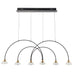 Endon 82016 Zander 6lt Pendant Matt black & brushed brass finish with clear crystal 6 x 2.16W LED (SMD 2835) Warm White - westbasedirect.com