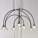 Endon 82018 Zander 9lt Pendant Matt black & brushed brass finish with clear crystal 9 x 2.05W LED (SMD 2835) Warm White - westbasedirect.com