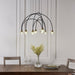 Endon 82018 Zander 9lt Pendant Matt black & brushed brass finish with clear crystal 9 x 2.05W LED (SMD 2835) Warm White - westbasedirect.com