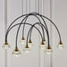 Endon 82018 Zander 9lt Pendant Matt black & brushed brass finish with clear crystal 9 x 2.05W LED (SMD 2835) Warm White - westbasedirect.com