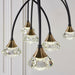 Endon 82018 Zander 9lt Pendant Matt black & brushed brass finish with clear crystal 9 x 2.05W LED (SMD 2835) Warm White - westbasedirect.com