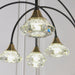 Endon 82018 Zander 9lt Pendant Matt black & brushed brass finish with clear crystal 9 x 2.05W LED (SMD 2835) Warm White - westbasedirect.com