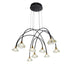 Endon 82018 Zander 9lt Pendant Matt black & brushed brass finish with clear crystal 9 x 2.05W LED (SMD 2835) Warm White - westbasedirect.com