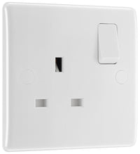 BG 821x5 White Round Edge 13A SP Single Socket (5 Pack)