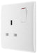 BG 821 White Round Edge 13A SP Single Socket - westbasedirect.com