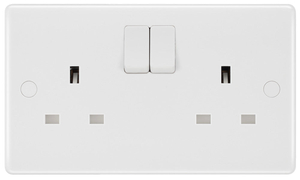 BG 822 White Round Edge 13A SP Double Socket (5 Pack) - westbasedirect.com