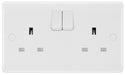 BG 822 White Round Edge 13A SP Double Socket - westbasedirect.com