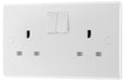 BG 822 White Round Edge 13A SP Double Socket (5 Pack) - westbasedirect.com